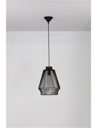 NOVA LUCE závěsné svítidlo BREDO černý hliník černý kabel E27 1x12W 230V IP20 bez žárovky 9586510