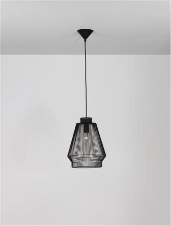 NOVA LUCE závěsné svítidlo BREDO černý hliník černý kabel E27 1x12W 230V IP20 bez žárovky 9586510
