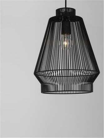 NOVA LUCE závěsné svítidlo BREDO černý hliník černý kabel E27 1x12W 230V IP20 bez žárovky 9586510