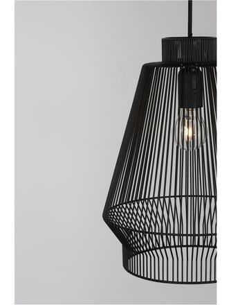 NOVA LUCE závěsné svítidlo BREDO černý hliník černý kabel E27 1x12W 230V IP20 bez žárovky 9586510