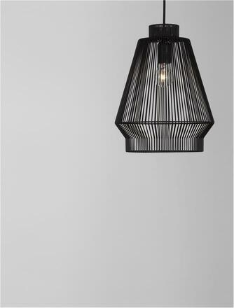 NOVA LUCE závěsné svítidlo BREDO černý hliník černý kabel E27 1x12W 230V IP20 bez žárovky 9586510