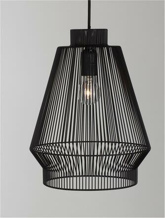 NOVA LUCE závěsné svítidlo BREDO černý hliník černý kabel E27 1x12W 230V IP20 bez žárovky 9586510