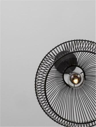 NOVA LUCE závěsné svítidlo BREDO černý hliník černý kabel E27 1x12W 230V IP20 bez žárovky 9586510