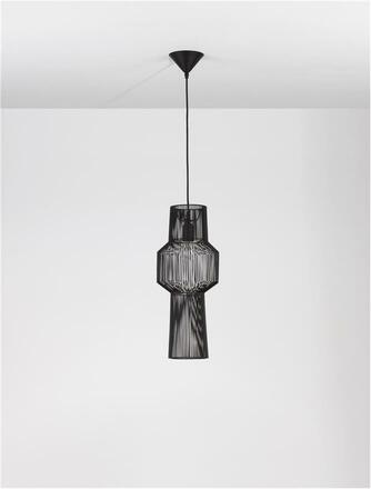 NOVA LUCE závěsné svítidlo BREDO černý hliník černý kabel E27 1x12W 230V IP20 bez žárovky 9586511