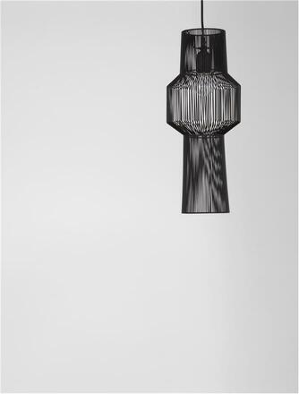 NOVA LUCE závěsné svítidlo BREDO černý hliník černý kabel E27 1x12W 230V IP20 bez žárovky 9586511
