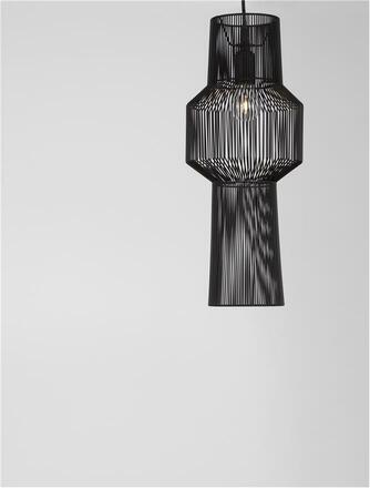 NOVA LUCE závěsné svítidlo BREDO černý hliník černý kabel E27 1x12W 230V IP20 bez žárovky 9586511