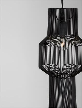 NOVA LUCE závěsné svítidlo BREDO černý hliník černý kabel E27 1x12W 230V IP20 bez žárovky 9586511