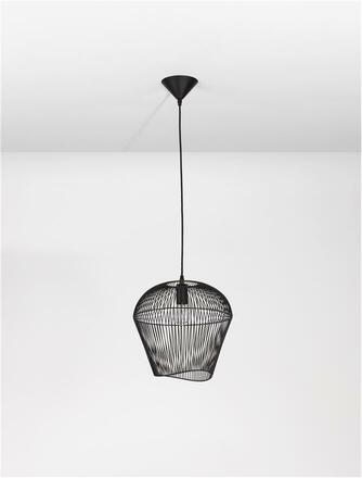 NOVA LUCE závěsné svítidlo BREDO černý hliník černý kabel E27 1x12W 230V IP20 bez žárovky 9586512