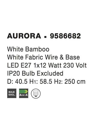 NOVA LUCE závěsné svítidlo AURORA bílý bambus bílý kabel E27 1x12W IP20 bez žárovky 9586682