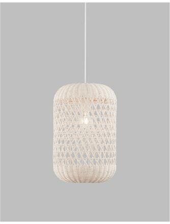 NOVA LUCE závěsné svítidlo AURORA bílý ratan bílý kabel E27 1x12W IP20 bez žárovky 9587162
