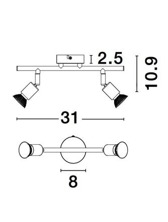 NOVA LUCE bodové svítidlo LUP saténový černý kov GU10 2x5W 230V IP20 bez žárovky 960006