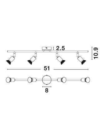 NOVA LUCE bodové svítidlo LUP saténový černý kov GU10 4x5W 230V IP20 bez žárovky 960008