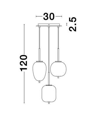 NOVA LUCE závěsné svítidlo LATO opálové sklo antický mosazný kov černý kabel E14 3x5W 230V IP20 bez žárovky 9624068