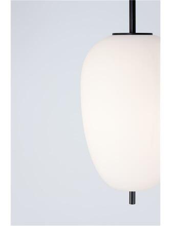 NOVA LUCE závěsné svítidlo LATO černý kov a opálové sklo E27 1x12W 230V IP20 bez žárovky 9624073