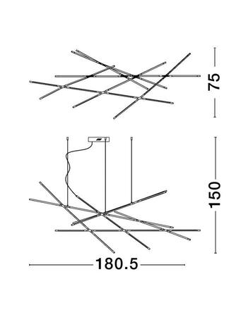 NOVA LUCE závěsné svítidlo RACCIO černý kov a akryl LED 109W 230V 3000K IP20 stmívatelné 9695216