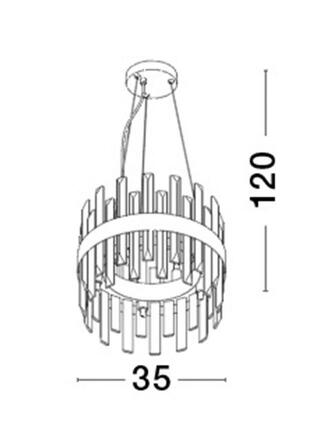 NOVA LUCE závěsné svítidlo CROWN saténový zlatý kov čirý křišťál (30 ks) G9 5x5W 230V IP20 bez žárovky 9695219