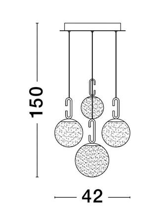 NOVA LUCE závěsné svítidlo HOOK saténový zlatý kov a opálové bílé sklo LED 37W 230V 3000K IP20 stmívatelné 9695222