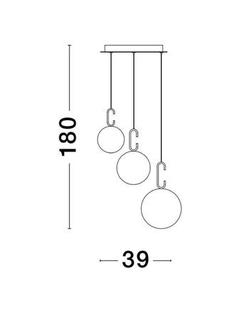 NOVA LUCE závěsné svítidlo HOOK saténový zlatý kov a opálové bílé sklo LED 25.8W 230V 3000K IP20 9695223