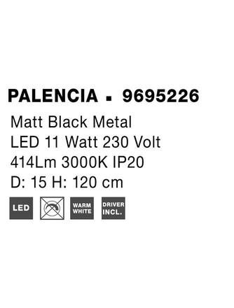 NOVA LUCE závěsné svítidlo PALENCIA matný černý kov LED 11W 230V 3000K IP20 9695226