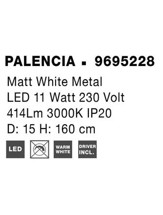 NOVA LUCE závěsné svítidlo PALENCIA matný bílý kov LED 11W 230V 3000K IP20 9695228
