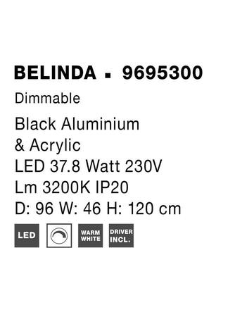 NOVA LUCE závěsné svítidlo BELINDA černý hliník a akryl LED 41W 230V 3200K IP20 stmívatelné 9695300