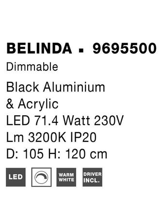 NOVA LUCE závěsné svítidlo BELINDA černý hliník a akryl LED 78W 230V 3200K IP20 stmívatelné 9695500