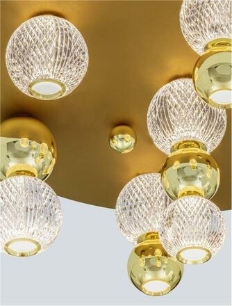 NOVA LUCE stropní svítidlo BRILLE zlatý hliník a sklo LED 32W 230V 3200K IP20 stmívatelné 9695600