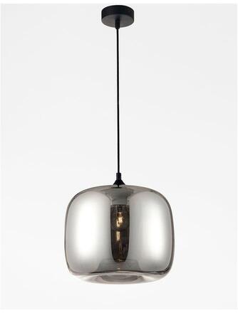 NOVA LUCE závěsné svítidlo SAVAZ chromové sklo černý kov černý kabel E27 1x12W 230V IP20 bez žárovky 9726483
