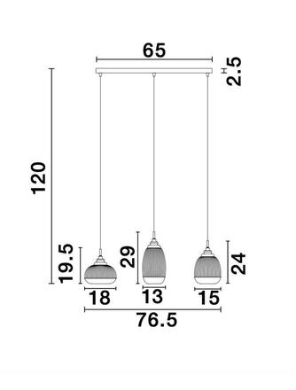 NOVA LUCE závěsné svítidlo MOND saténový zlatý kov čiré sklo E14 3x5W 230V IP20 bez žárovky 9731216