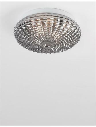 NOVA LUCE stropní svítidlo CLAM kouřové chromové sklo bílý kov E27 2x12W 230V IP44 bez žárovky 9738254