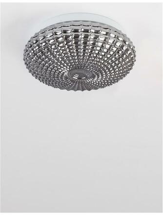 NOVA LUCE stropní svítidlo CLAM kouřové chromové sklo bílý kov E27 2x12W 230V IP44 bez žárovky 9738254