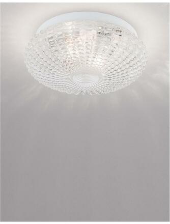 NOVA LUCE stropní svítidlo CLAM čiré sklo bílý kov E27 2x12W 230V IP44 bez žárovky 9738255