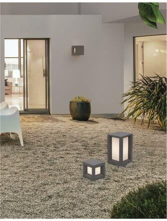 NOVA LUCE venkovní sloupkové svítidlo CASTRO šedý pískovec a akryl E27 1x12W bez žárovky 100-240V IP65 9739351