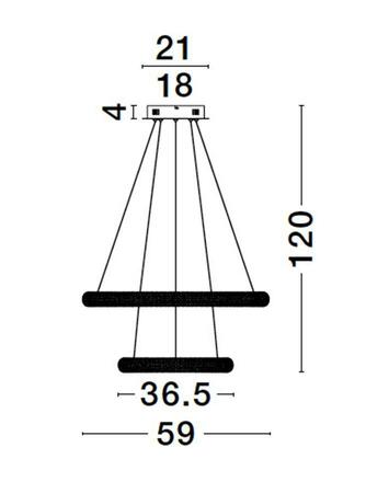 NOVA LUCE závěsné svítidlo MEDORA mosazný zlatý hliník a akryl LED 41.5W 230V 3000K IP20 stmívatelné 9748156