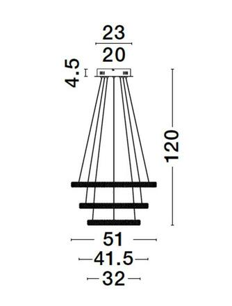 NOVA LUCE závěsné svítidlo GINEVRA černý hliník a akryl LED 69W 230V 3000K IP20 stmívatelné 9748158