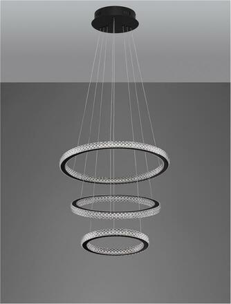 NOVA LUCE závěsné svítidlo GINEVRA černý hliník a akryl LED 69W 230V 3000K IP20 stmívatelné 9748158