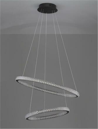 NOVA LUCE závěsné svítidlo GINEVRA černý hliník a akryl LED 54W 230V 3000K IP20 stmívatelné 9748159