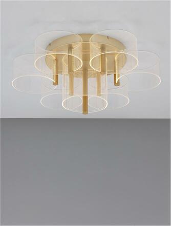 NOVA LUCE stropní svítidlo GATLIN mosazný zlatý kov a akryl LED 41W 230V 3000K IP20 stmívatelné 9756713