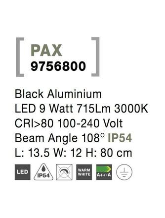 Nova Luce Venkovní moderní lampa PAX - LED 9 W, 800x120x135 mm NV 9756800