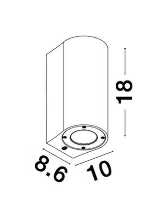 NOVA LUCE venkovní nástěnné svítidlo LIDO bílý pískovec skleněný difuzor GU10 2x7W IP65 100-240V bez žárovky světlo nahoru a dolů 9790521