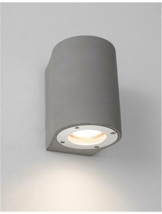 NOVA LUCE venkovní nástěnné svítidlo LIDO šedý beton skleněný difuzor GU10 1x7W IP65 100-240V bez žárovky světlo dolů 9790532