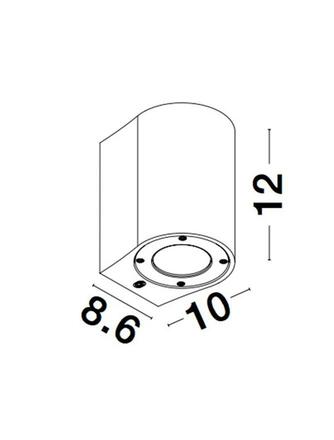 NOVA LUCE venkovní nástěnné svítidlo LIDO šedý beton skleněný difuzor GU10 1x7W IP65 100-240V bez žárovky světlo dolů 9790532