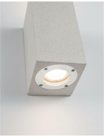 NOVA LUCE venkovní nástěnné svítidlo FUENTO bílý pískovec skleněný difuzor GU10 2x7W IP65 100-240V bez žárovky světlo nahoru a dolů 9790551