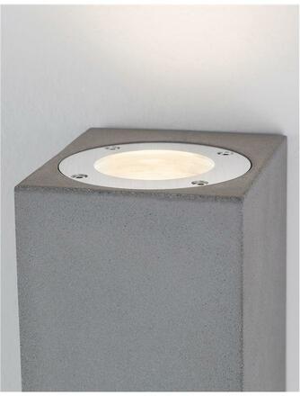 NOVA LUCE venkovní nástěnné svítidlo FUENTO šedý beton skleněný difuzor GU10 2x7W IP65 100-240V bez žárovky světlo nahoru a dolů 9790552