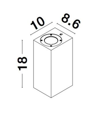 NOVA LUCE venkovní nástěnné svítidlo FUENTO šedý beton skleněný difuzor GU10 2x7W IP65 100-240V bez žárovky světlo nahoru a dolů 9790552