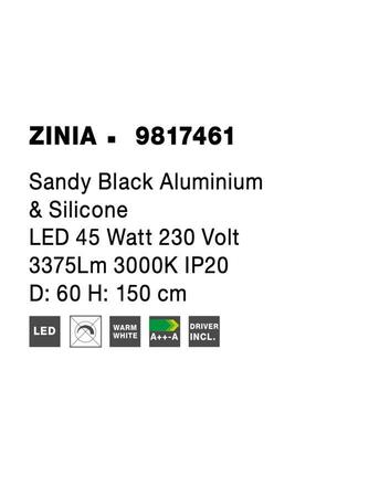 NOVA LUCE závěsné svítidlo ZINIA černý hliník a silikon LED 45W 230V 3000K IP20 9817461