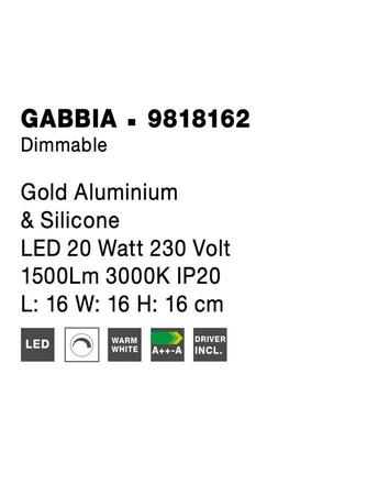 NOVA LUCE stolní lampa GABBIA zlatý hliník a silikon LED 20W 230V 3000K IP20 stmívatelné 9818162