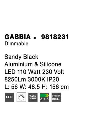 NOVA LUCE závěsné svítidlo GABBIA černý hliník a silikon LED 110W 230V 3000K IP20 stmívatelné 9818231