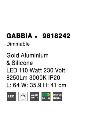 NOVA LUCE stropní svítidlo GABBIA zlatý hliník a silikon LED 110W 230V 3000K IP20 stmívatelné 9818242
