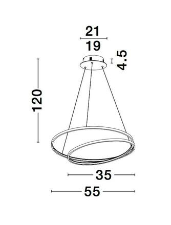 NOVA LUCE závěsné svítidlo GRANIA matný zlatý hliník a akryl LED 25W 230V 3000K IP20 stmívatelné 9818510